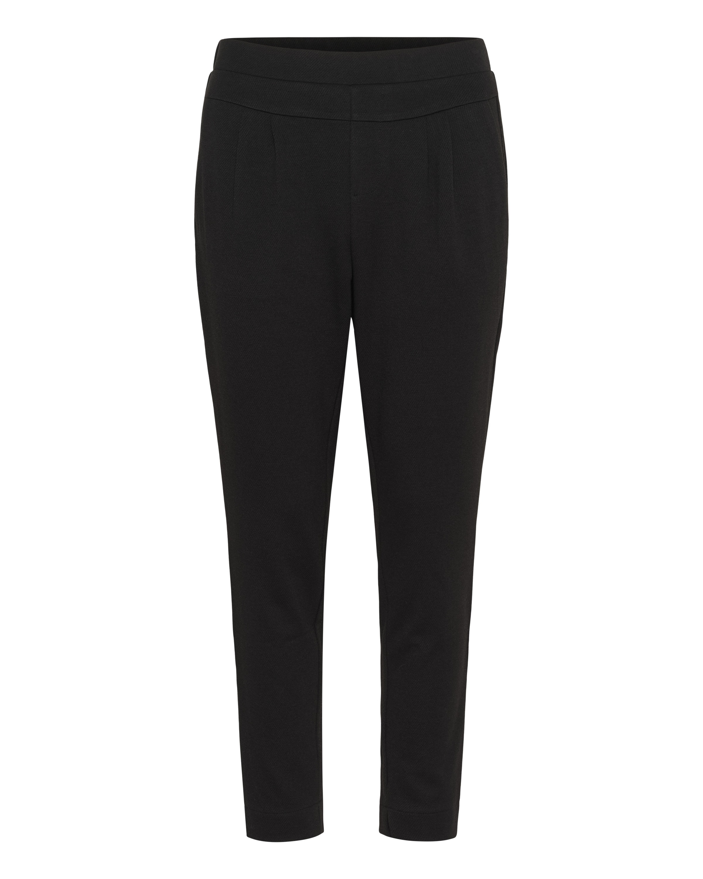 Cream Tapered Pleat-front trousers 'CRAnnika' in Black: front