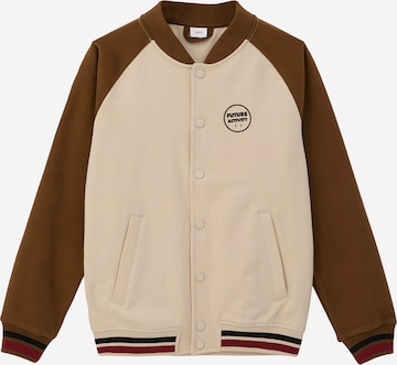 s.Oliver Zip-Up Hoodie in Beige: front