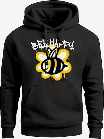 Neverless Sweatshirt 'Bee Happy' in Black: front