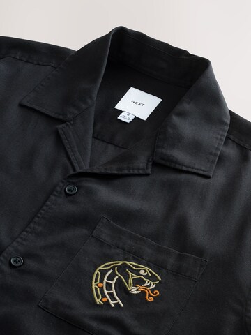 Next Regular fit Button Up Shirt in Black