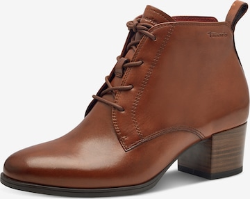 Bottines à lacets Tamaris en marron : devant