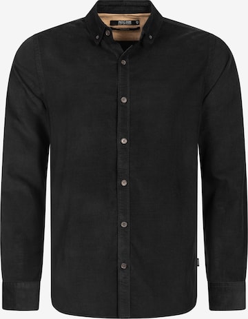 INDICODE JEANS Regular fit Overhemd 'Ryan' in Zwart: voorkant