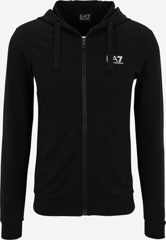 Veste de survêtement EA7 Emporio Armani en noir : devant