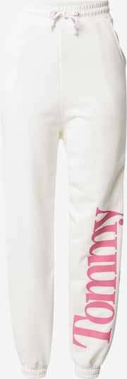 Pantaloni Tommy Jeans pe crem / bleumarin / roz deschis / roșu, Vizualizare produs