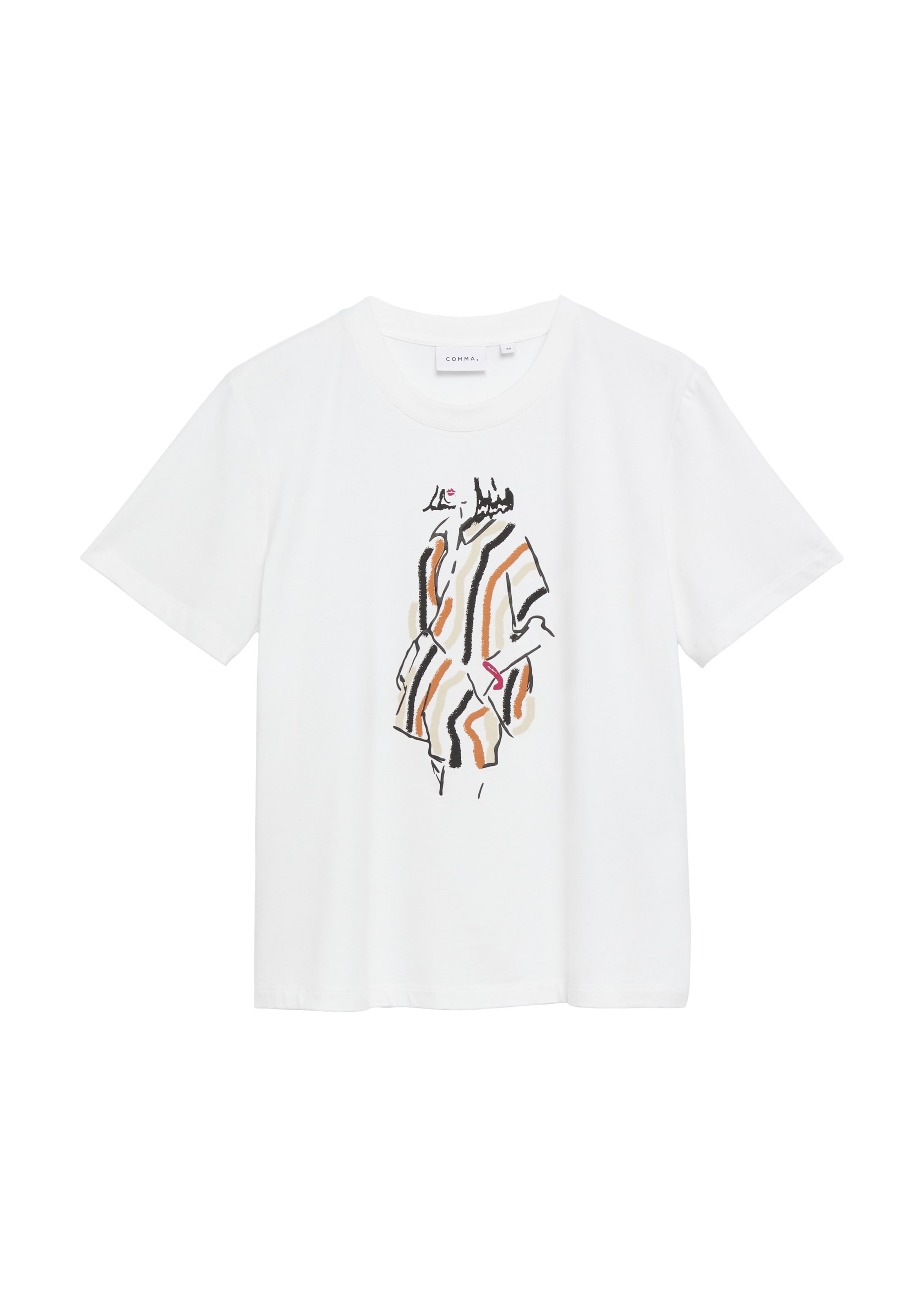 COMMA T-Shirt in Weiß: Vorderseite