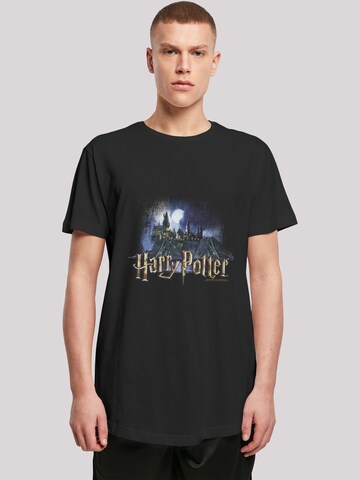 F4NT4STIC Shirt 'Harry Potter Hogwarts Castle Schule' in Zwart: voorkant