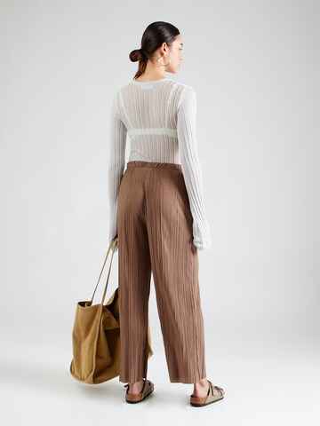 VILA Wide leg Trousers 'PLISA' in Brown