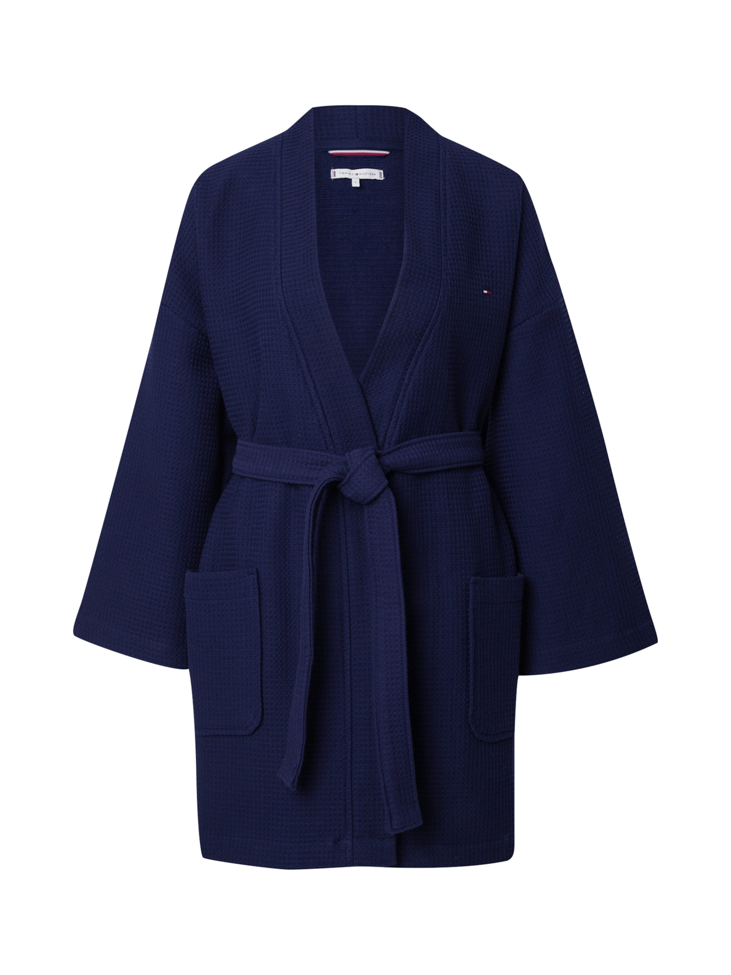 Halat de baie scurt de la Tommy Hilfiger Underwear pe albastru: față