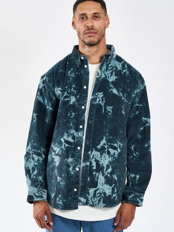 Legends Regular Fit Hemd 'Russel Tie Dye' in Blau: Vorderseite