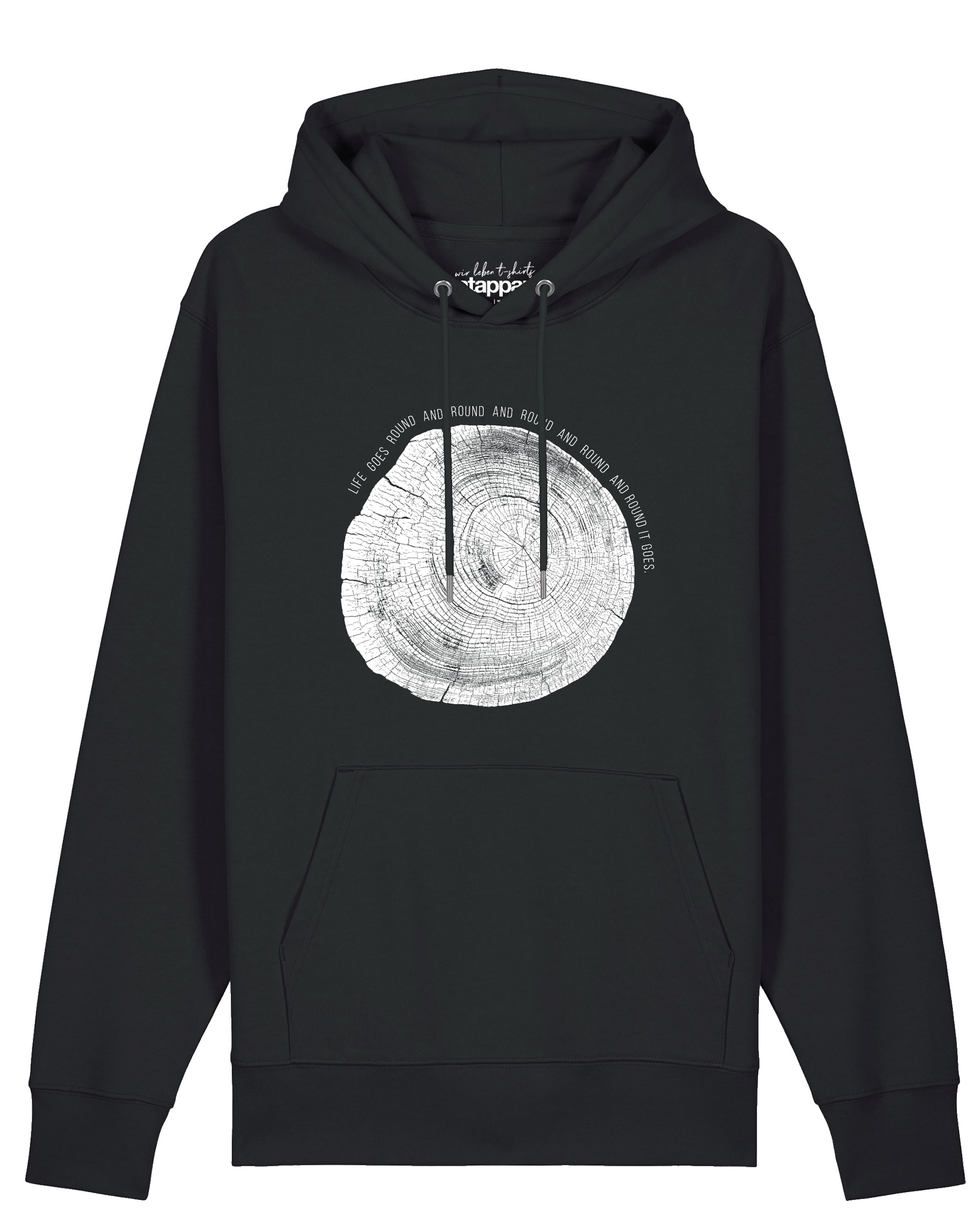 Watapparel Sweatshirt 'Baumscheibe' in Zwart: voorkant