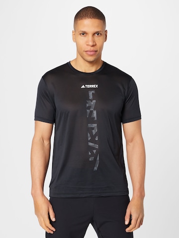 ADIDAS TERREX Λειτουργικό μπλουζάκι 'Agravic' σε μαύρο: μπροστά