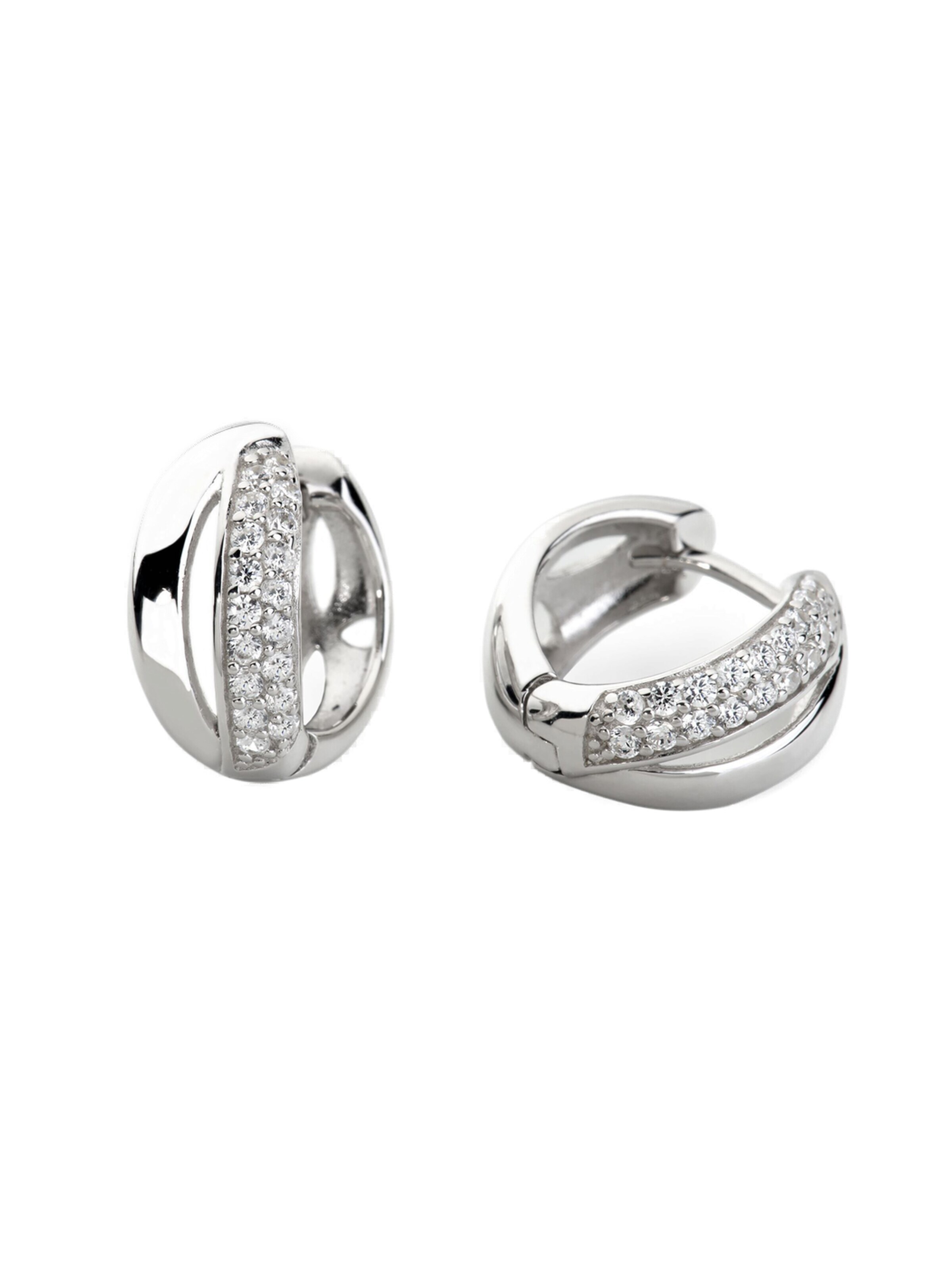 Eye Candy Earrings 'ECJ-CR0022' in Silver: front