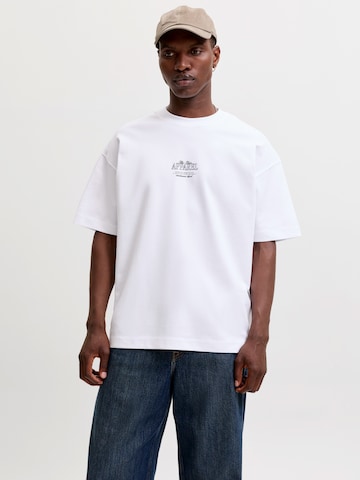 JACK & JONES Trikot 'JJEBARRON STUDIO' – bílá: přední strana