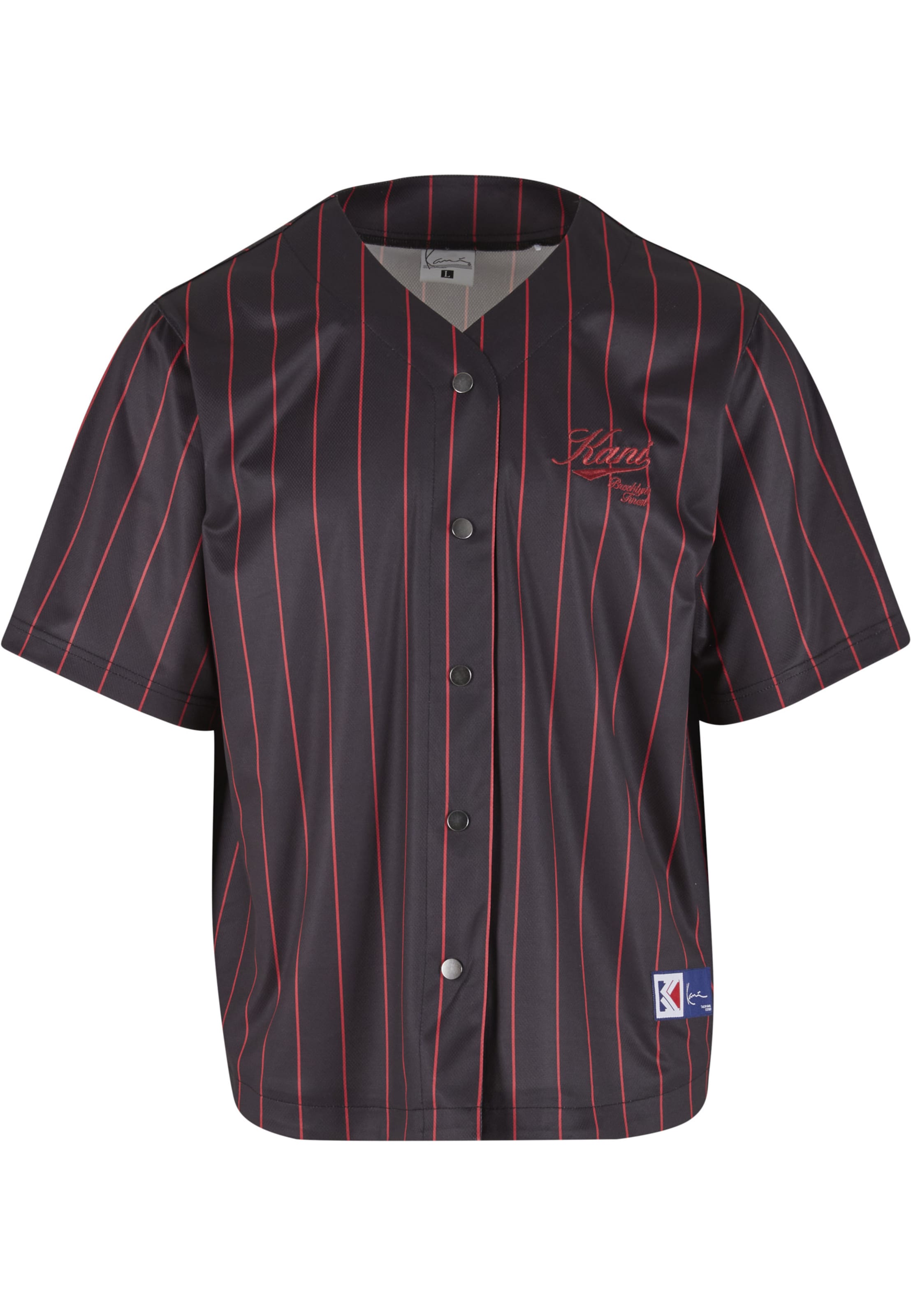 Karl Kani Hemd 'Varsity' in blau / rot / schwarz / weiß, Produktansicht