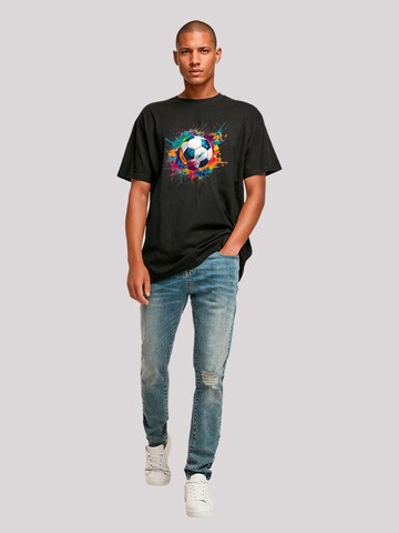 T-Shirt 'Bunte Fußball Grafik' F4NT4STIC en noir