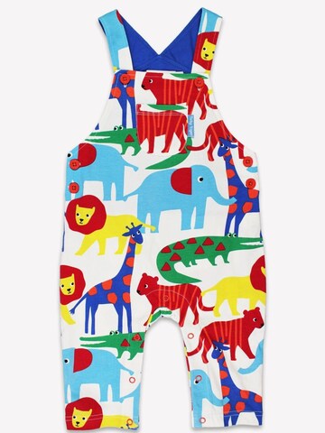 Toby Tiger Regular Latzhose 'Bio-Baumwoll Kinder Latzhose mit Safari-Druck'‌‌‌‌‌‌‌‌ in Blau: Vorderseite