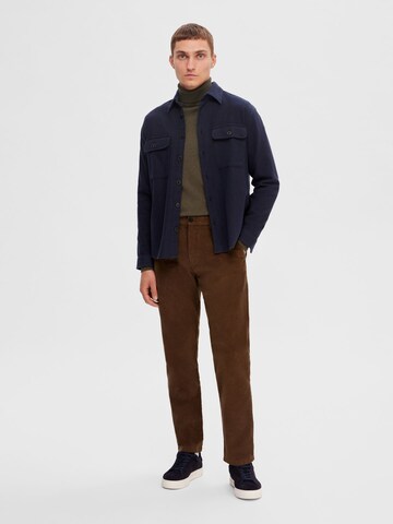 SELECTED HOMME Regular Broek 'Miles' in Bruin