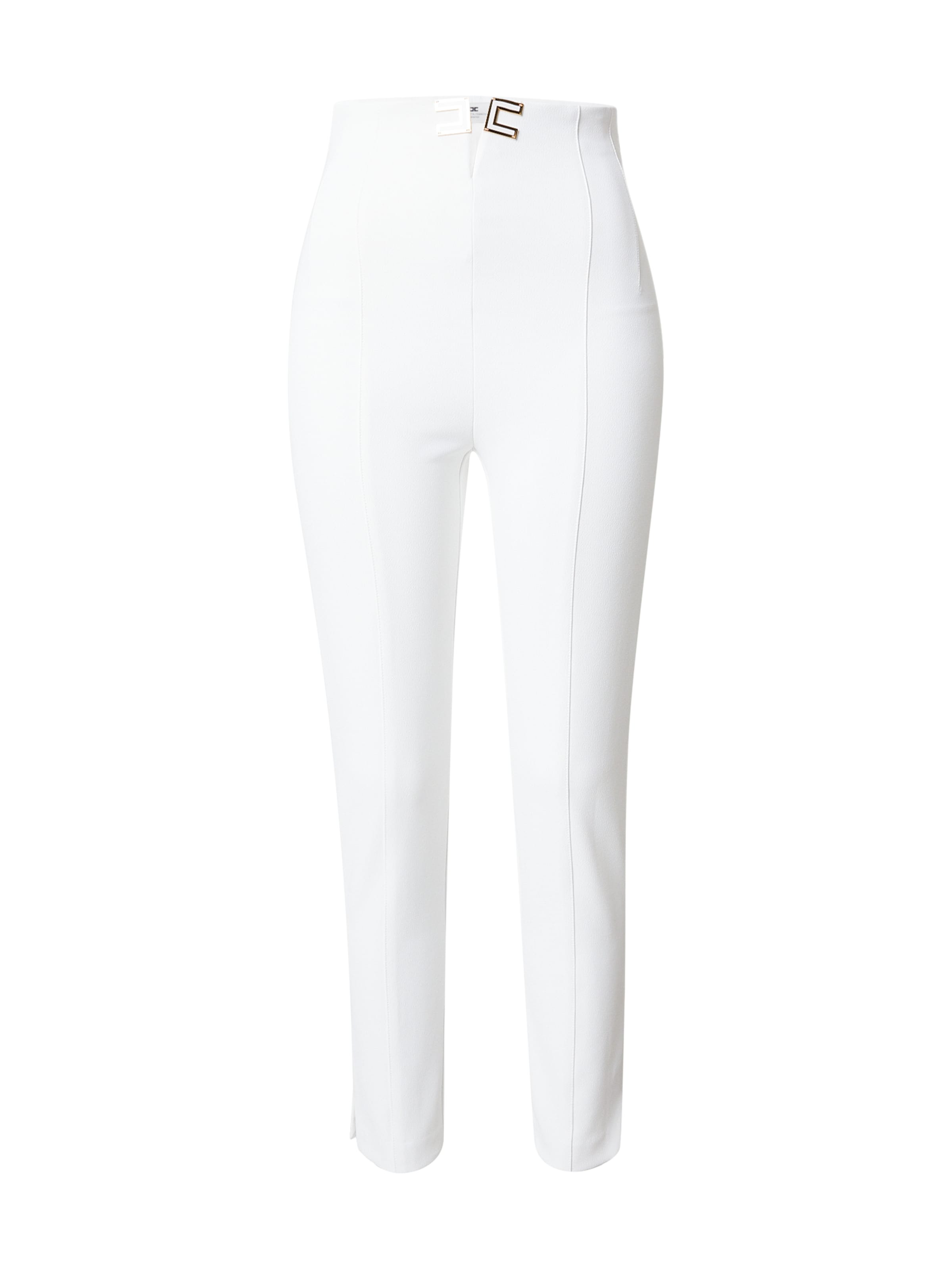 balts Elisabetta Franchi Šaurs Bikses: no priekšpuses