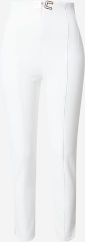 balts Elisabetta Franchi Šaurs Bikses: no priekšpuses