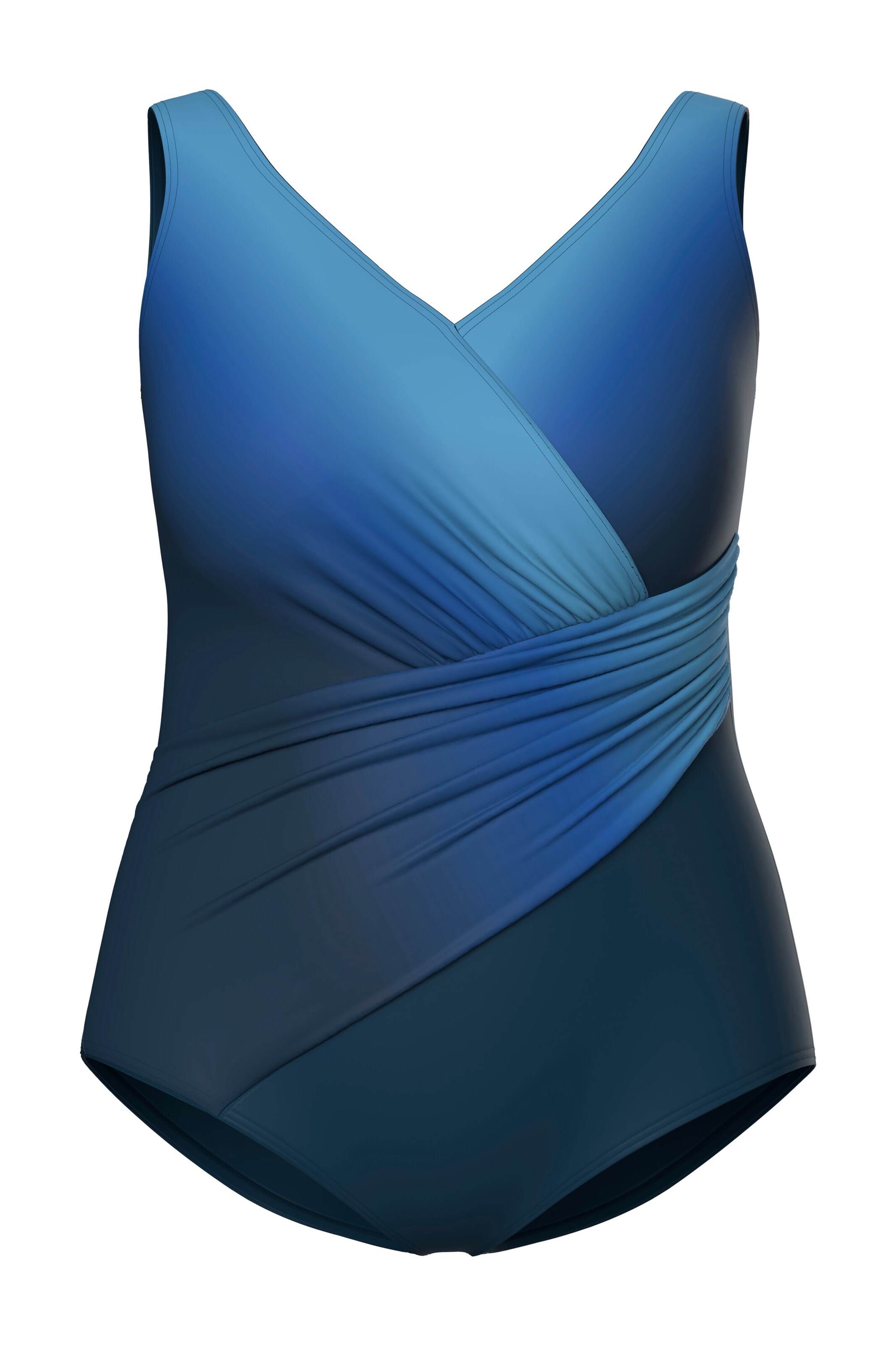 Ulla Popken Bustier Badpak in Blauw: voorkant