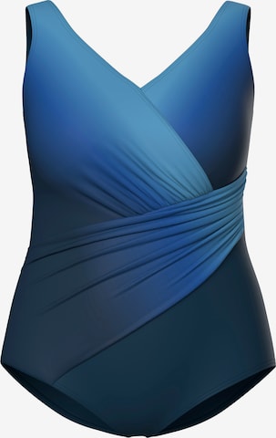 Ulla Popken Bustier Badeanzug in Blau: Vorderseite