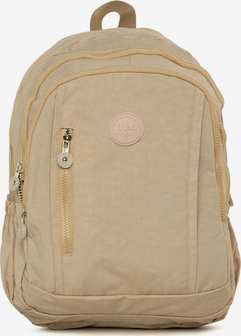 BagMori Backpack in Beige: front