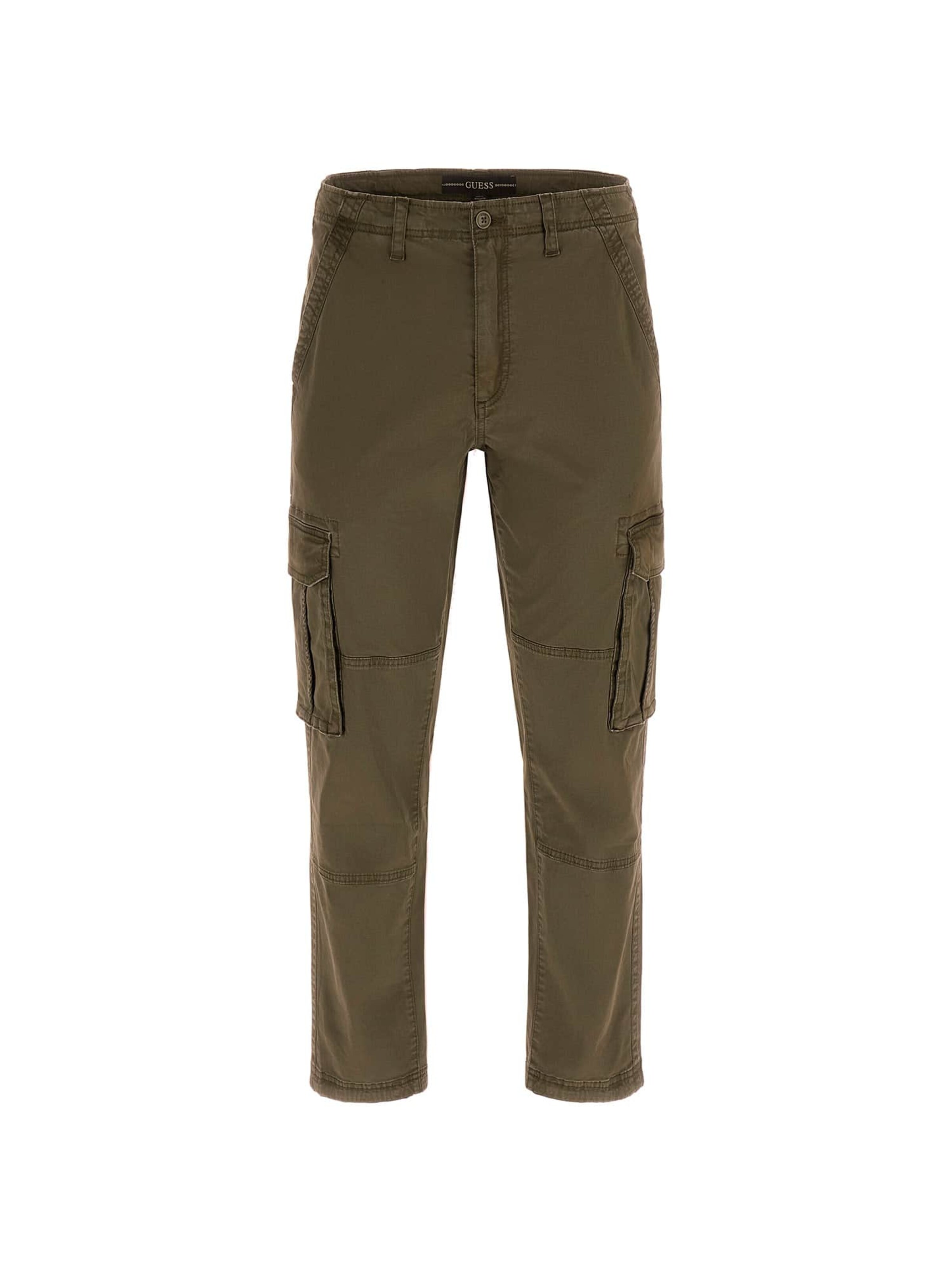 GUESS Slimfit Cargohose in Grün: Vorderseite