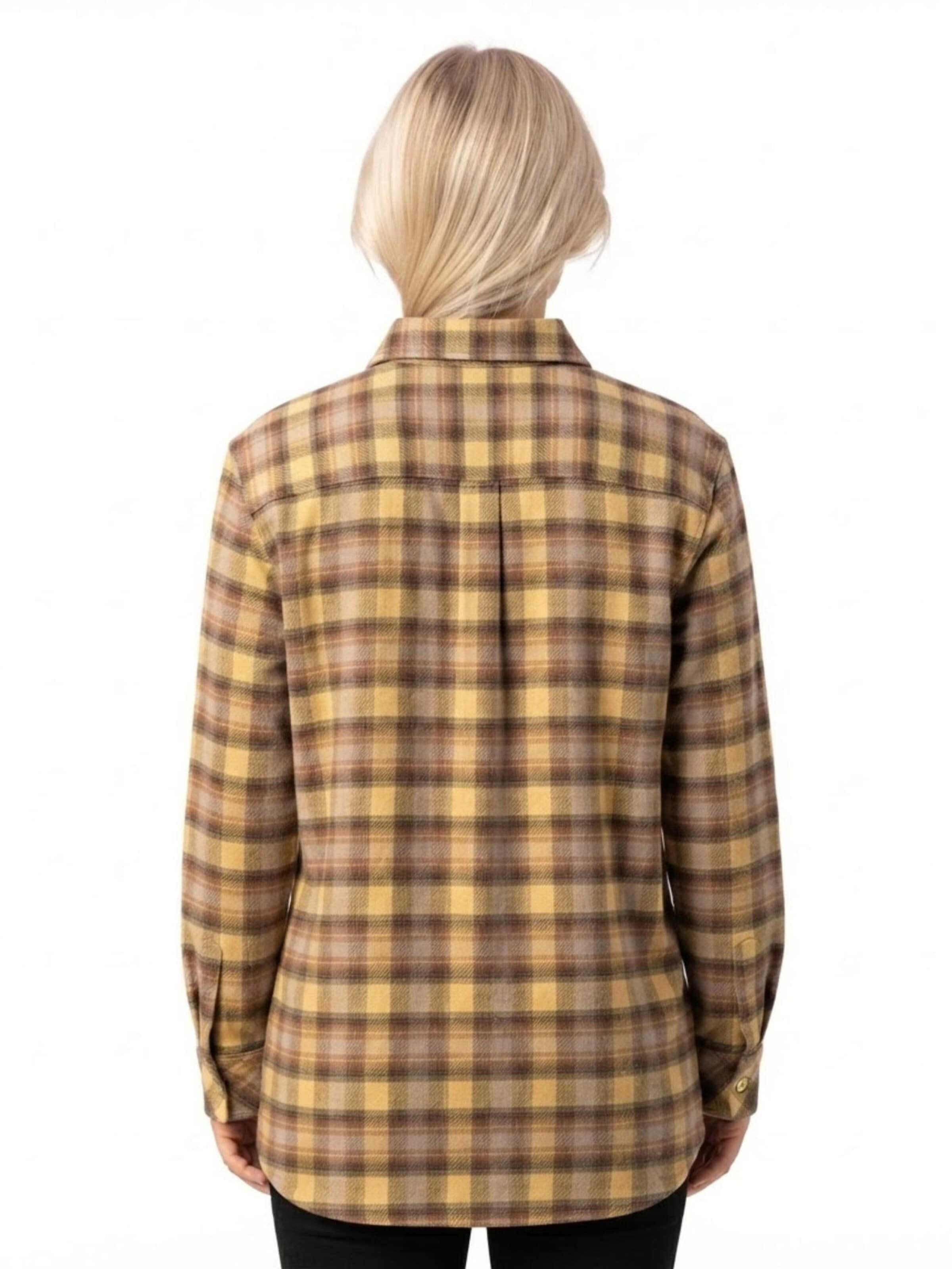 Chemisier 'Women's flannel shirt with 4 Pockets' Radwa en jaune
