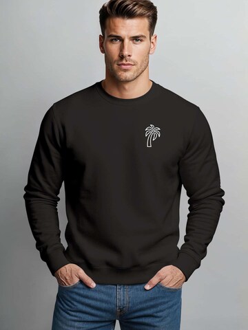 Neverless Sweatshirt 'Palm Lineart Logo'‌‌‌ in Schwarz