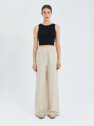 Wide Leg Pantalon MixRay en beige