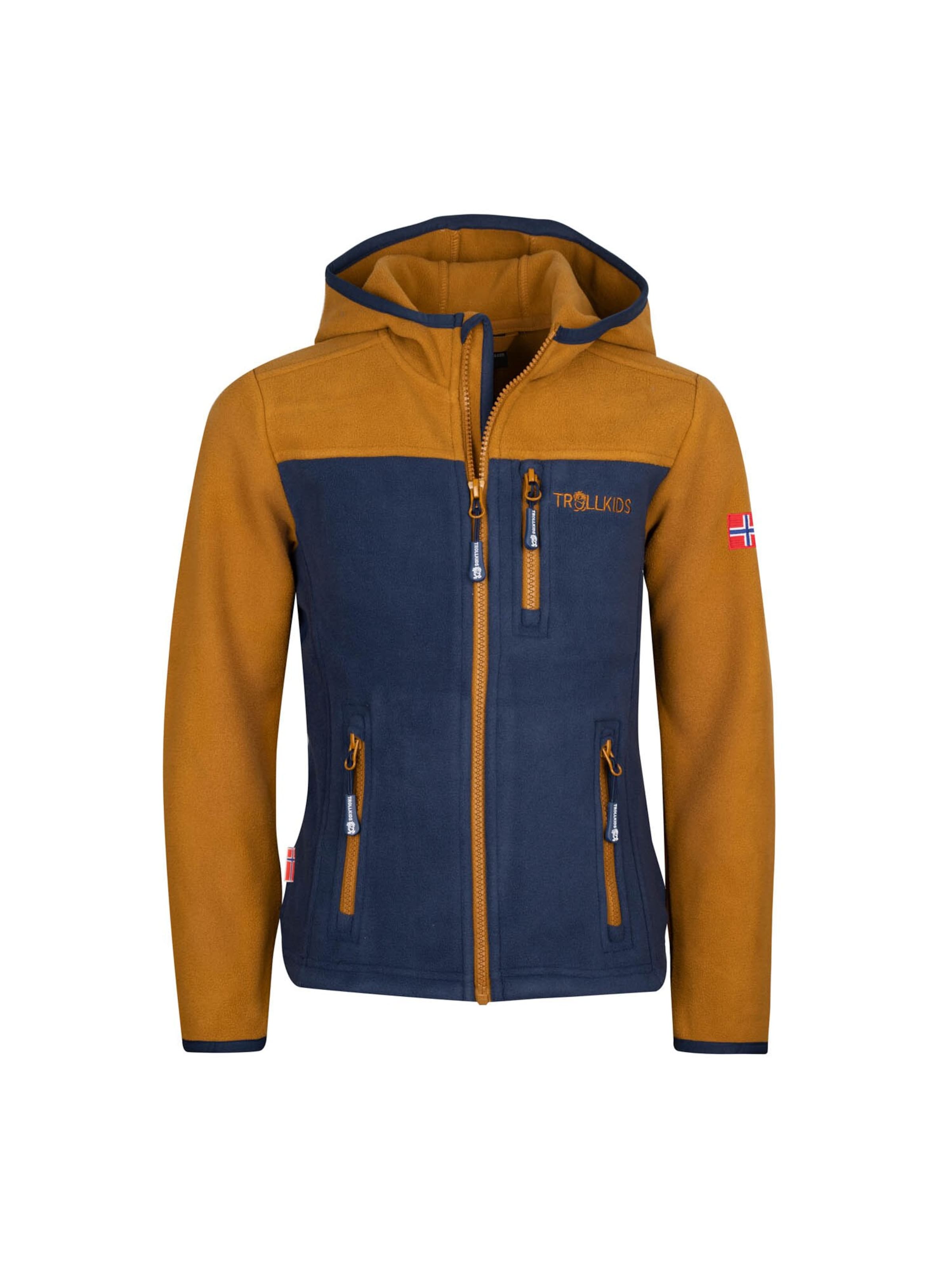 TROLLKIDS Fleece Jacket in Brown: front