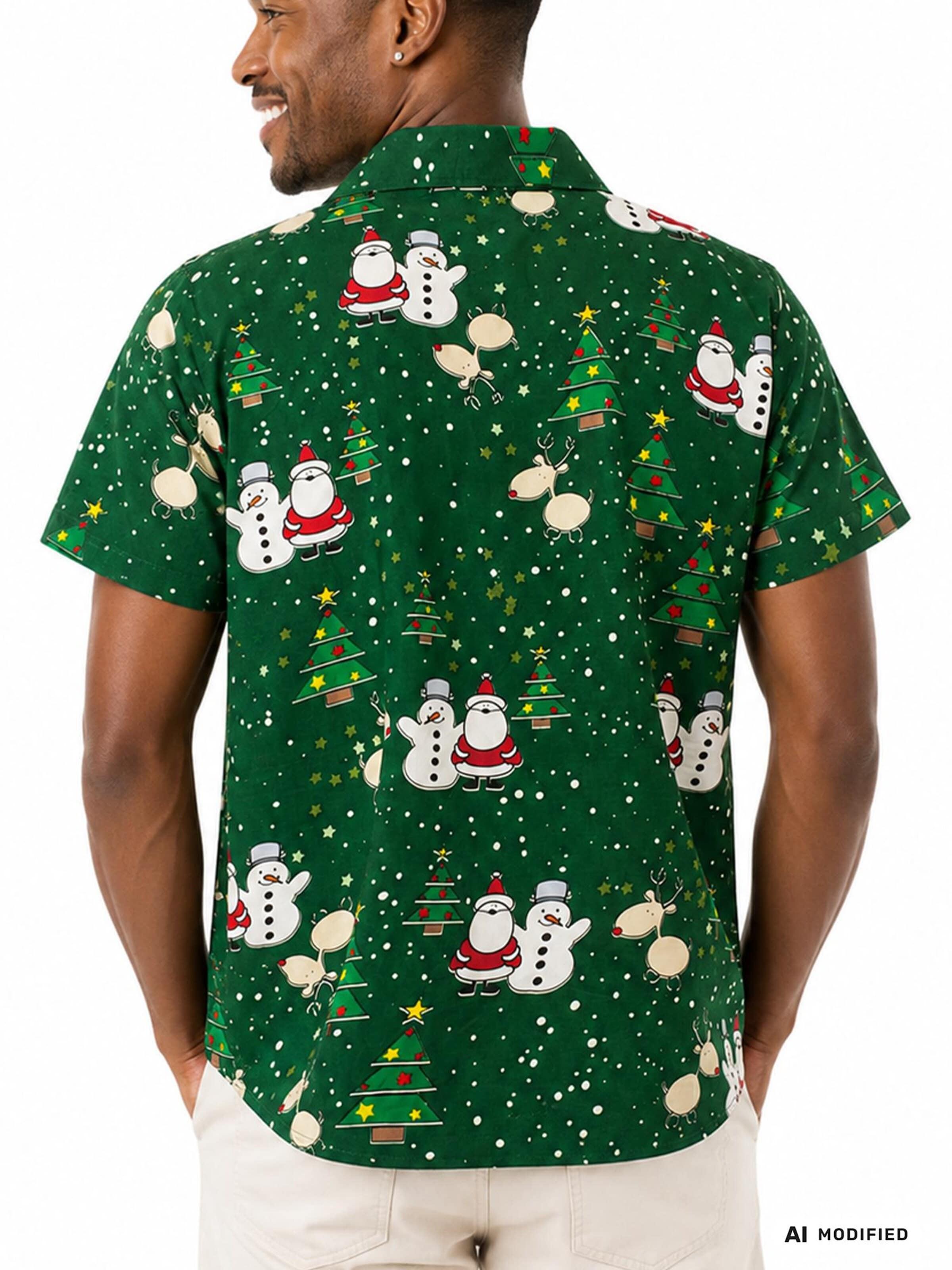 Regular fit Camicia 'Christmas Buddies' di King Kameha in verde