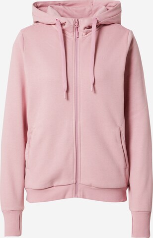 4F Athletic Zip-Up Hoodie in Pink: front