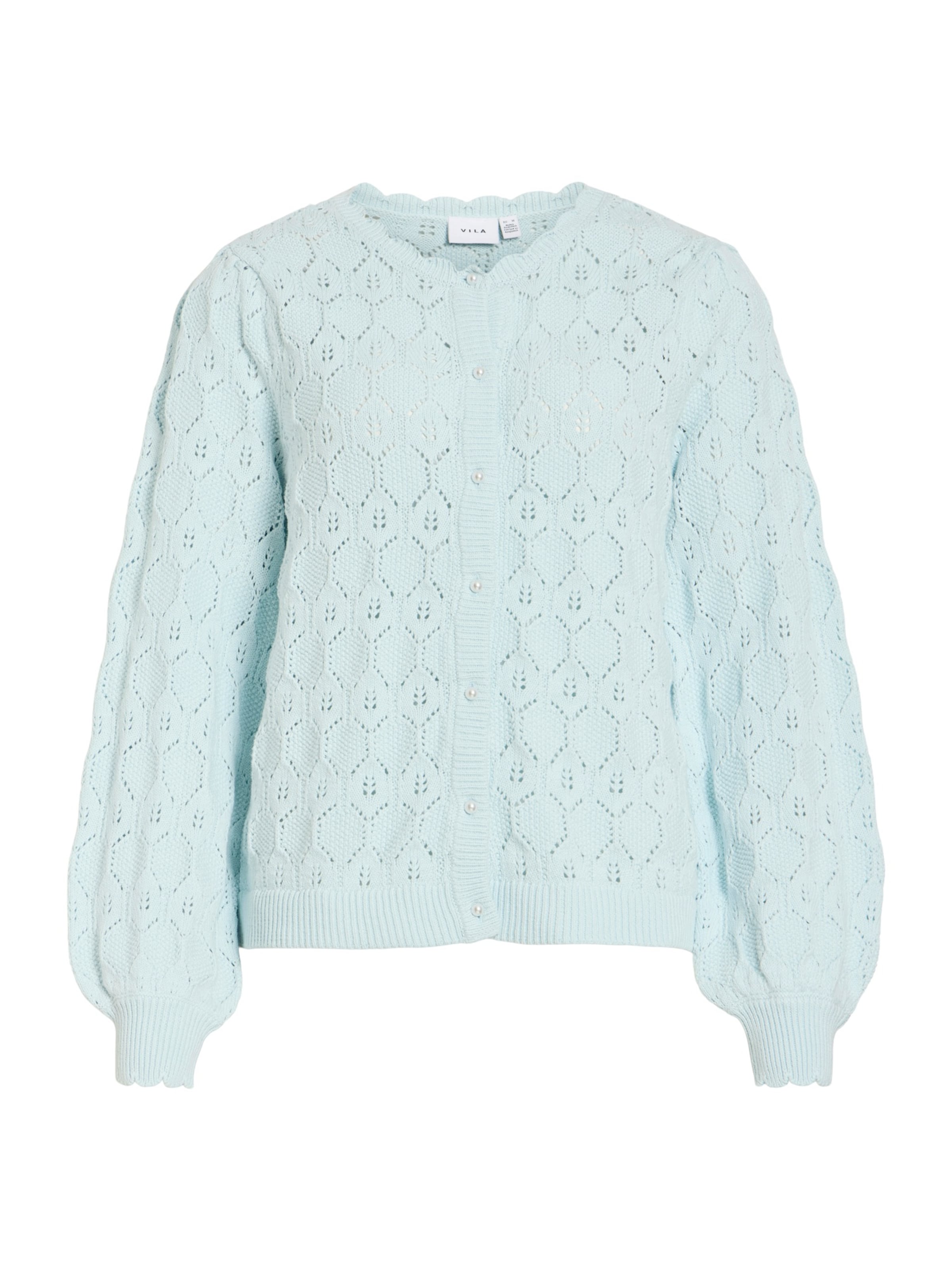 VILA Gebreid vest 'VILOWEN' in Blauw: voorkant