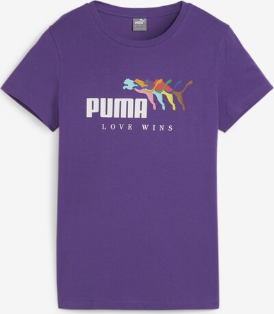 PUMA T-Shirt 'Ess+ Love Wins' in lila / mischfarben / weiß, Produktansicht
