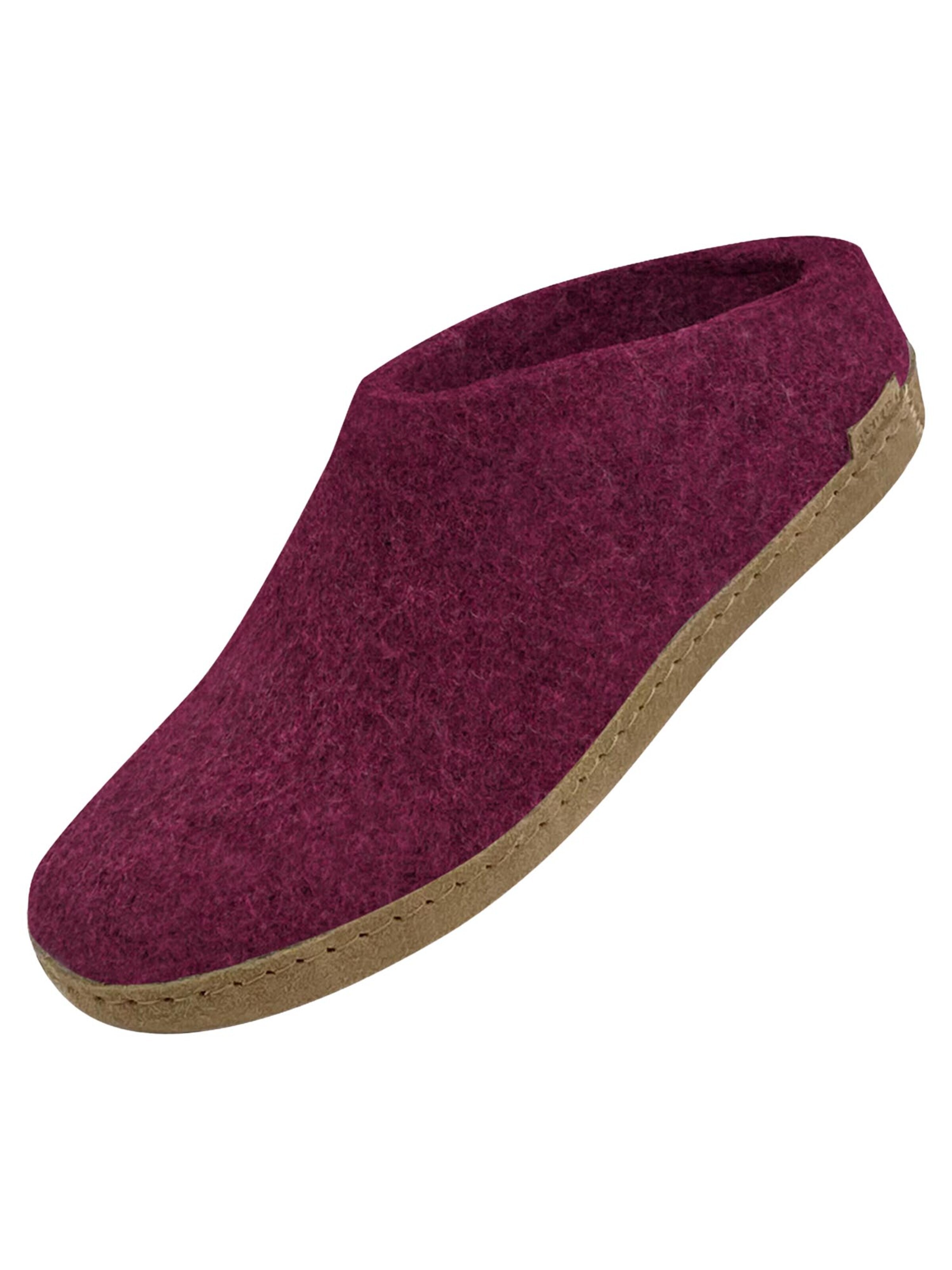 Glerups Slippers 'Ledersohle' in Purple