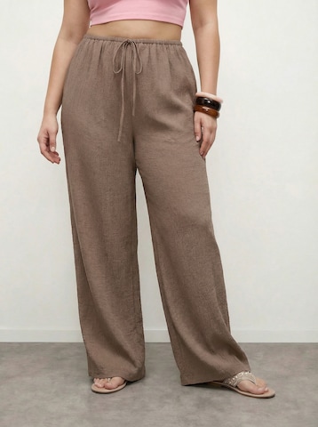 CITA MAASS Wide Leg Bukser i beige: forside