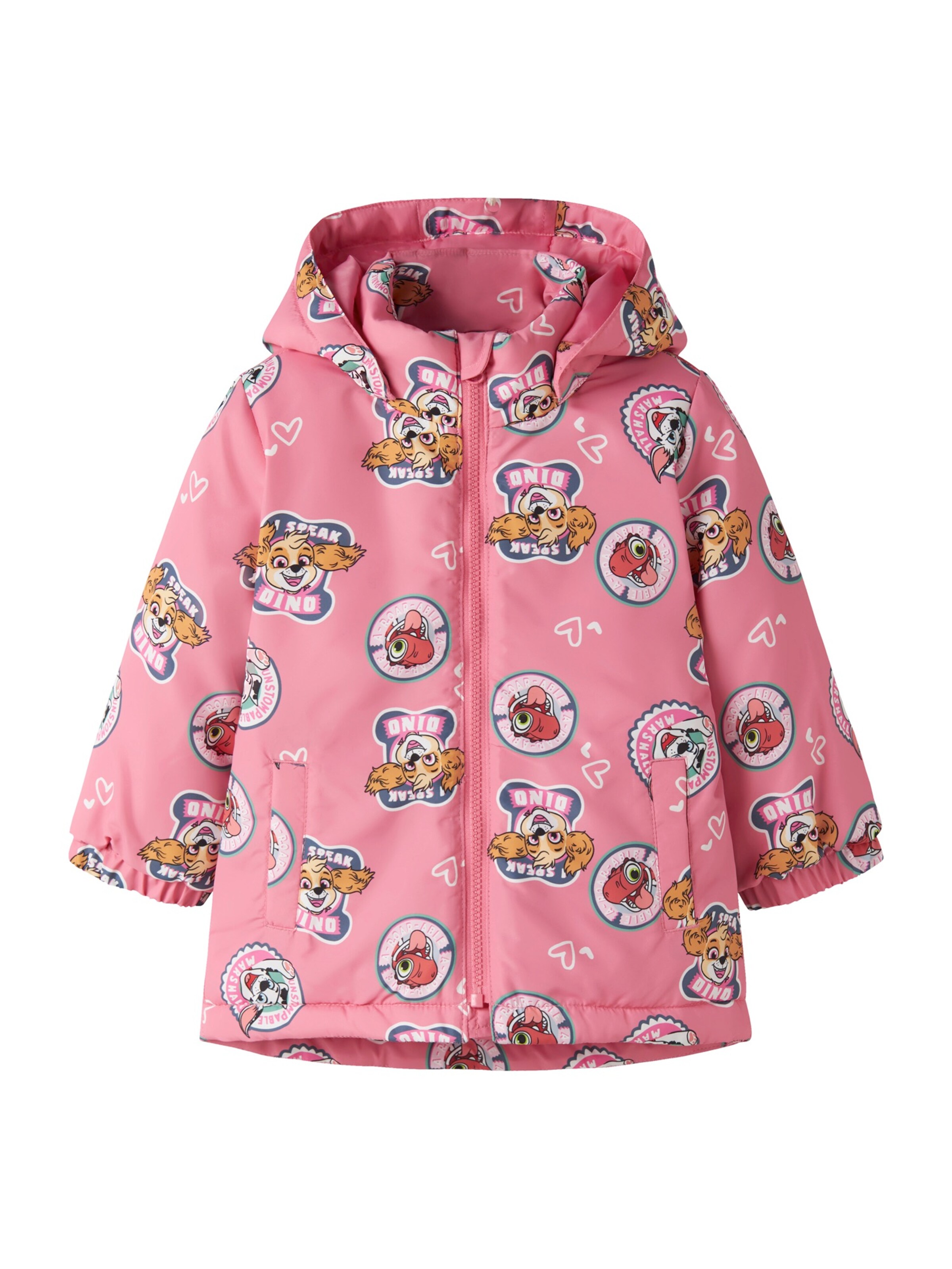 NAME IT Välikausitakki 'NMFMAXI PAW' värissä vaaleanpunainen: etupuoli