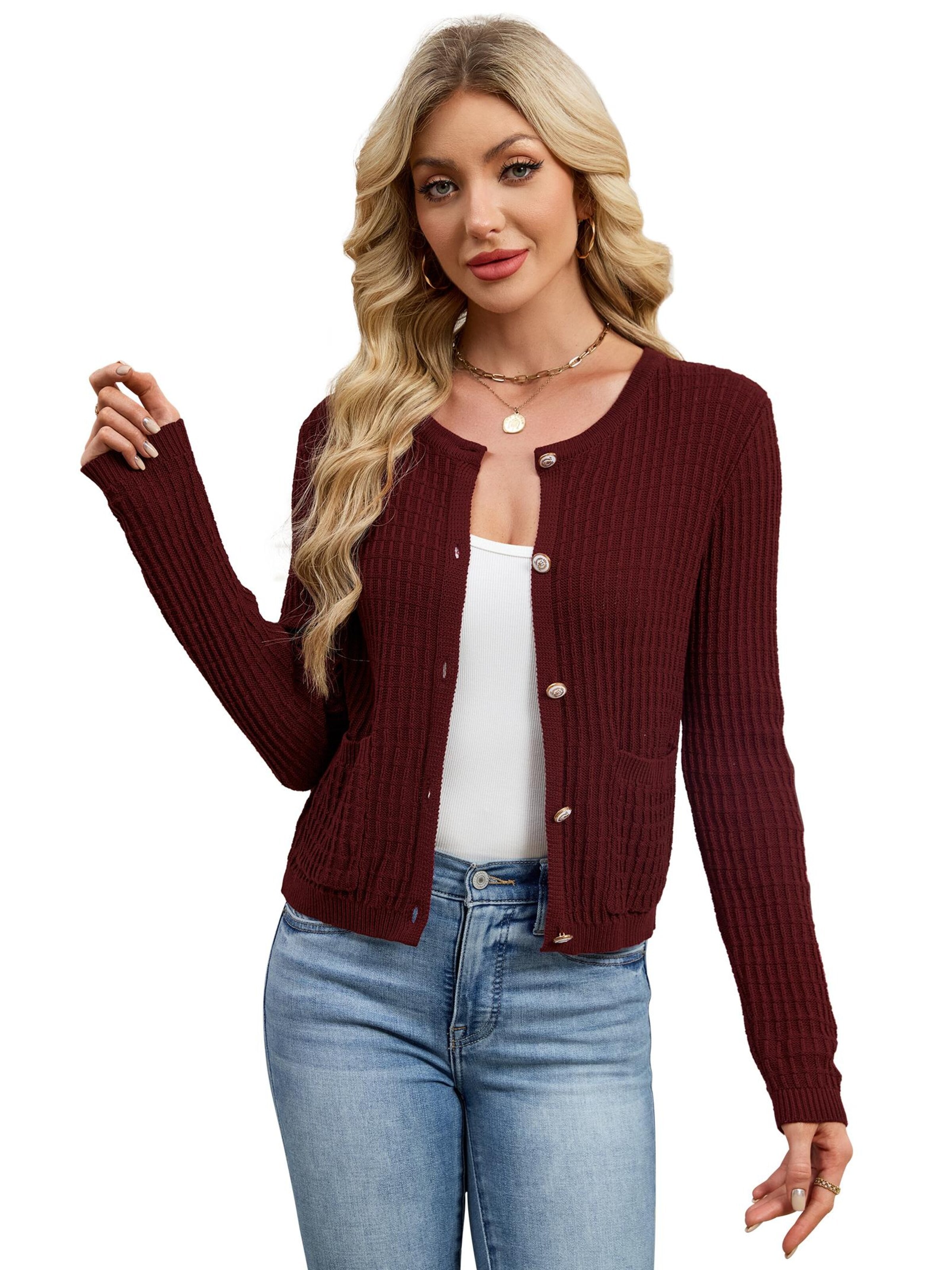 Yesfashion Kardigan w kolorze czerwony