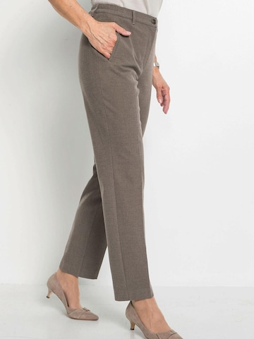 Goldner Regular Pleated Pants in Brown