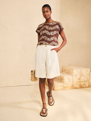 T-shirt love & roses en marron