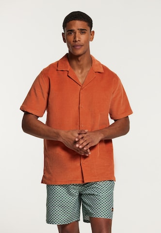 Shiwi Regular fit Overhemd 'Dave' in Bruin