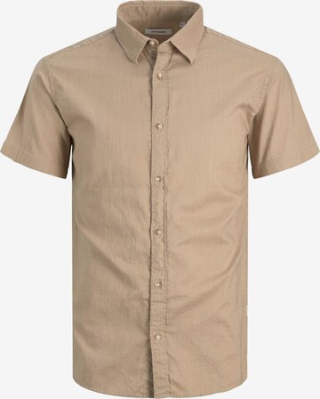 JACK & JONES Regular fit Overhemd 'LUB' in Beige: voorkant