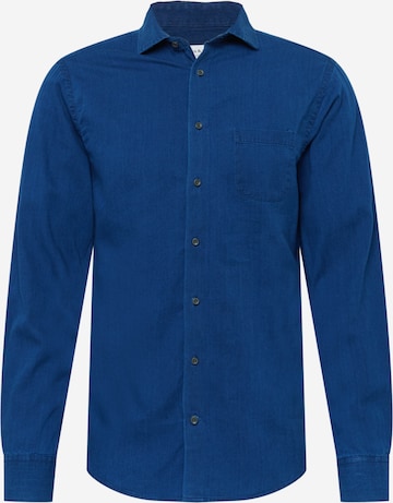 Bruun & Stengade Slim fit Overhemd 'Norris' in Blauw: voorkant