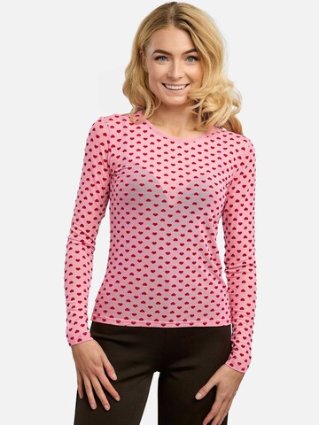 Liberte Essentiel T-shirt ' MESH ' in Pink: Vorderseite