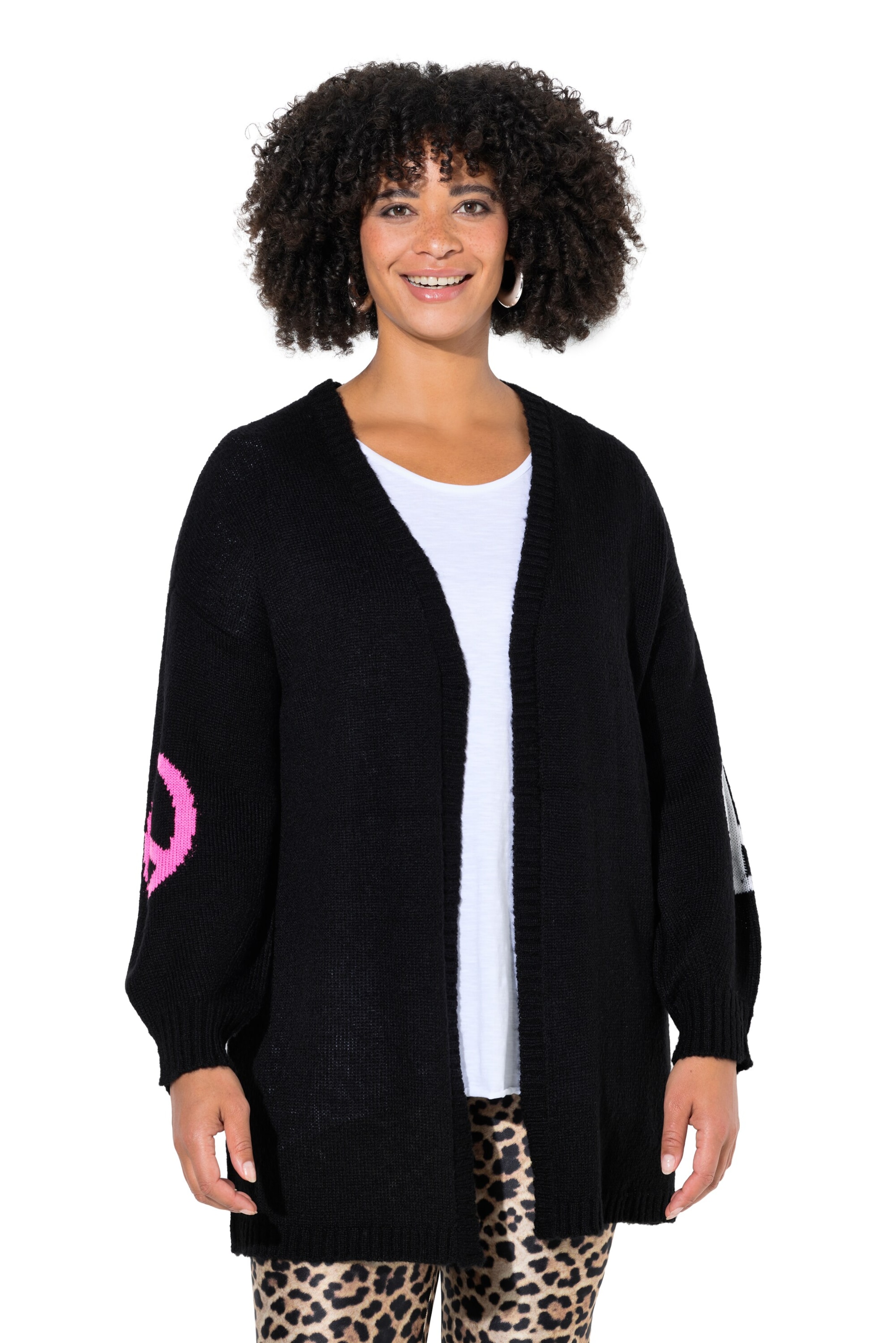 Angel of Style Knit cardigan in Black: front