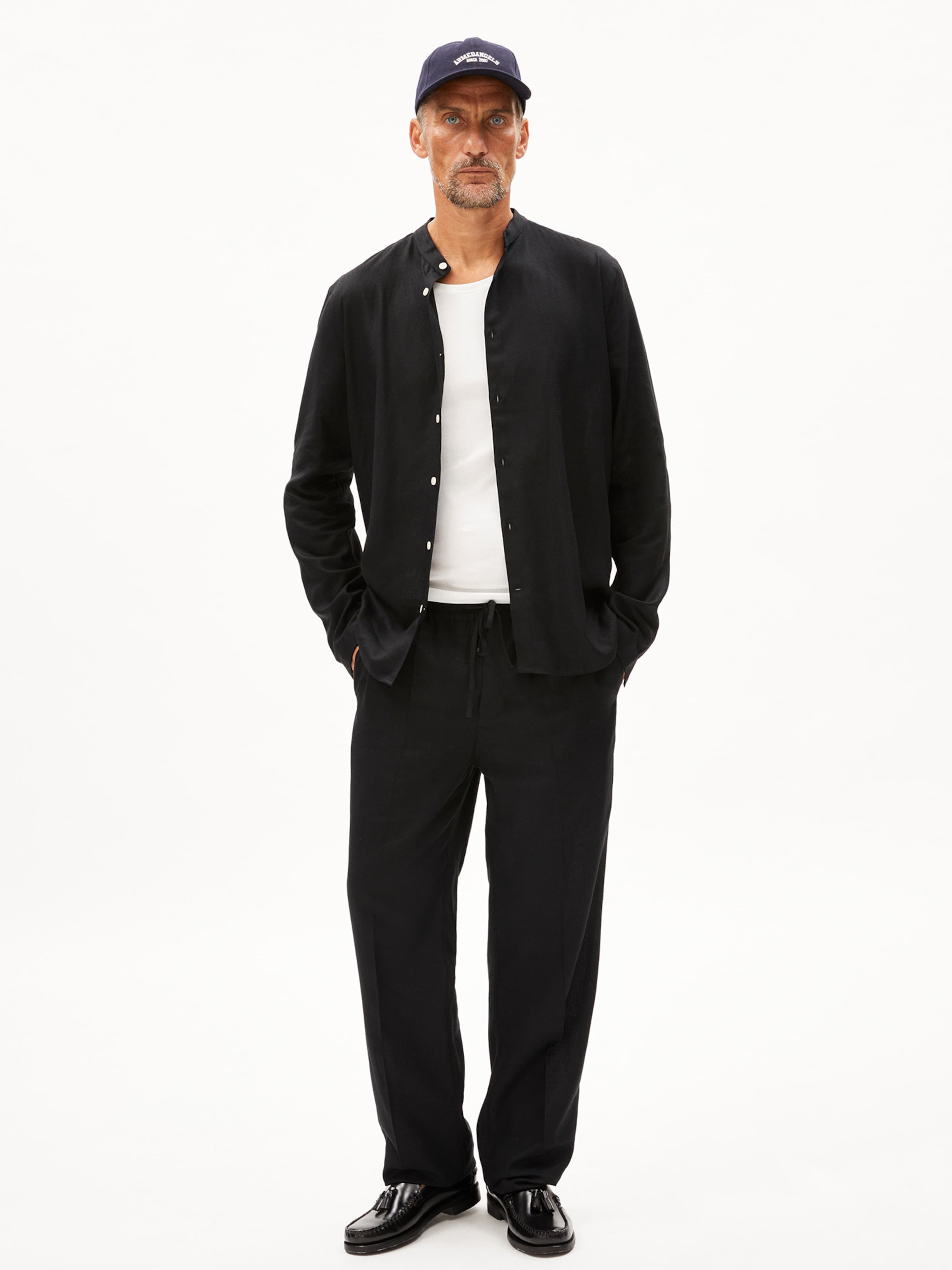 ARMEDANGELS Loosefit Hose 'LUKAA LINO' in Schwarz: Vorderseite