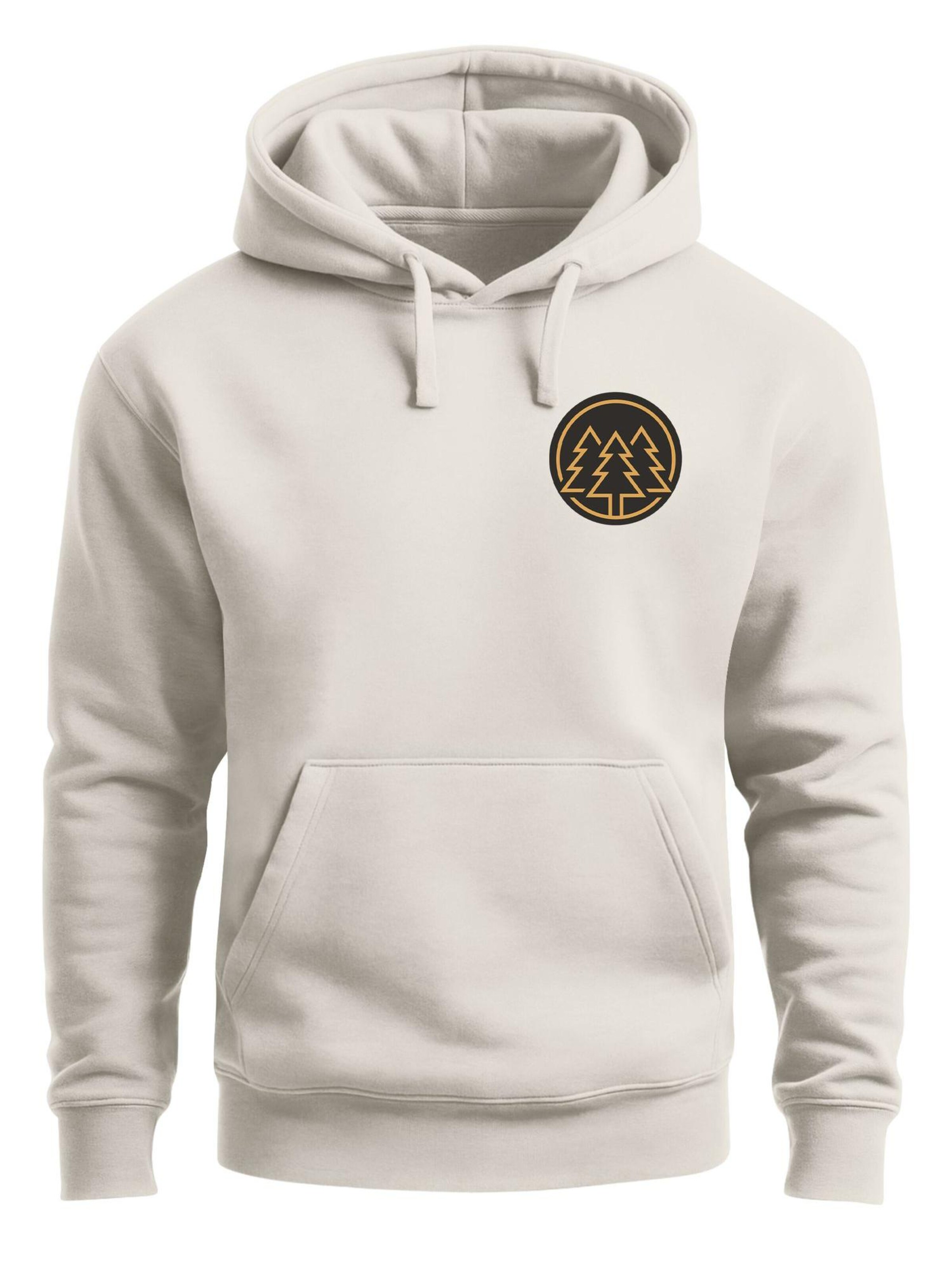 Neverless Sweatshirt 'Bäume Badge' in Beige: front