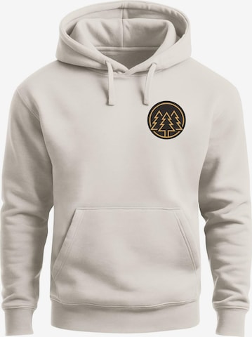 Neverless Sweatshirt 'Bäume Badge' in Beige: Vorderseite