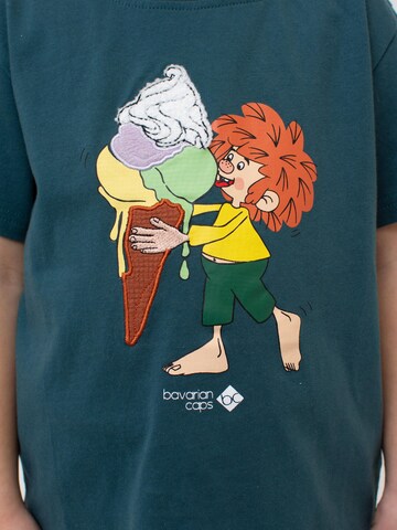 Bavarian Caps Shirt 'Pumuckl Eiscreme' in Green